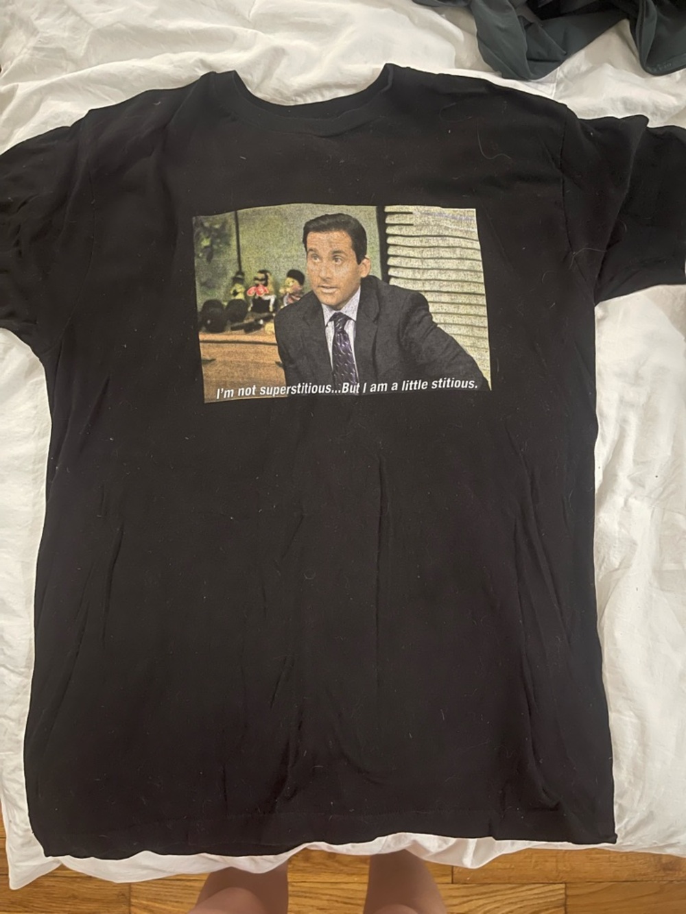 Black Graphic Men’s T‑Shirt with Office Quote